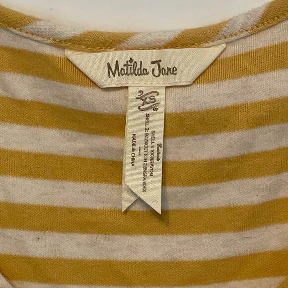 Matilda Jane Summer Sunset Dress Womens XS Yellow Striped & Floral Mixed Print - Picture 5 of 9